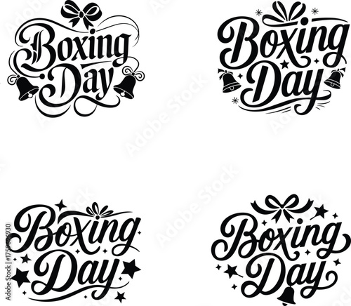Boxing Day Calligraphy with Holiday design, vector illustration