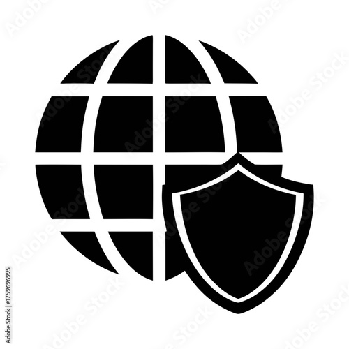 Secure global network internet security cybersecurity protection world wide web safety shield