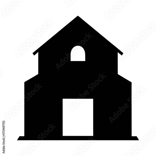 Silhouette of a barn house vector illustration for architectural design and farm themed graphics