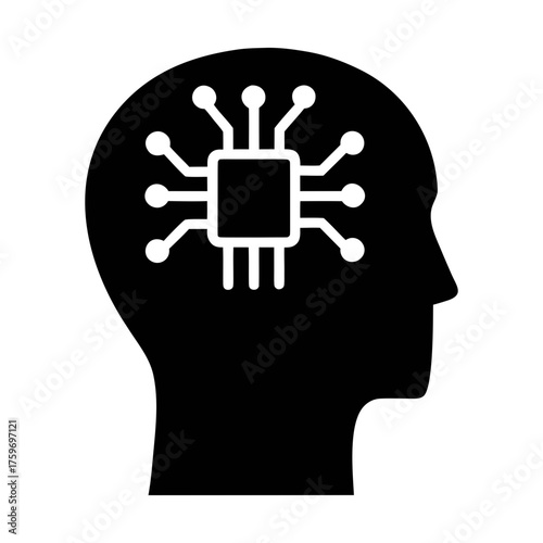Artificial intelligence ai brain technology machine learning deep learning neural network concept icon