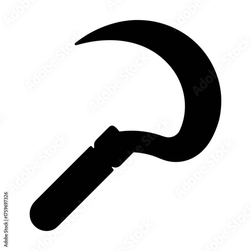 Sickle vector image for agriculture farming tool icon and harvesting equipment design element symbol