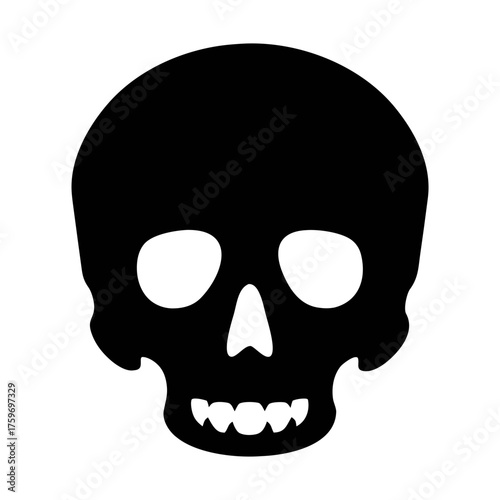 Black skull illustration vector graphic design for halloween and day of the dead celebration