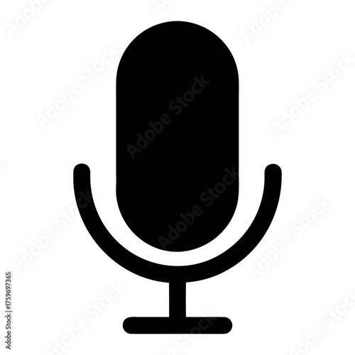 Microphone vector icon for podcasting audio recording broadcasting and voice communication design
