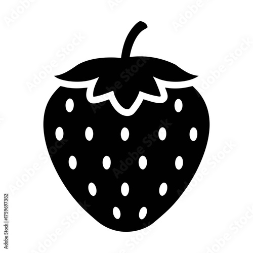 Strawberry vector icon illustration fresh fruit berry food sweet dessert healthy organic garden farm