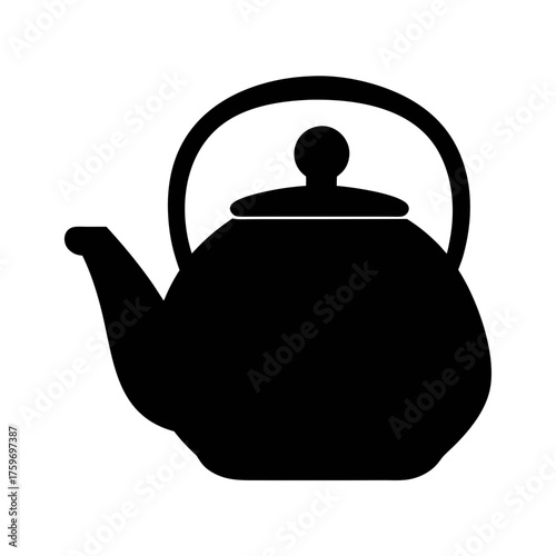 Black teapot vector illustration for tea lovers kitchenware design and beverage preparation needs