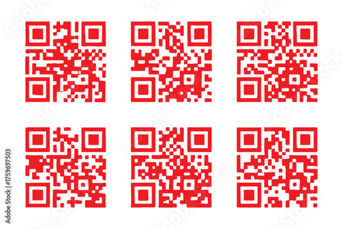 Vector QR code sample for smartphone scanning isolated on white background.