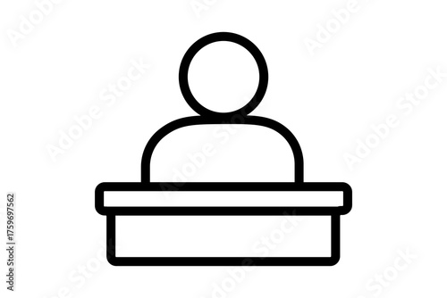 Front Desk icon.Hotel & Hospitality icon . suitable for web site, app, user interfaces, printable etc. line icon style. simple vector design editable