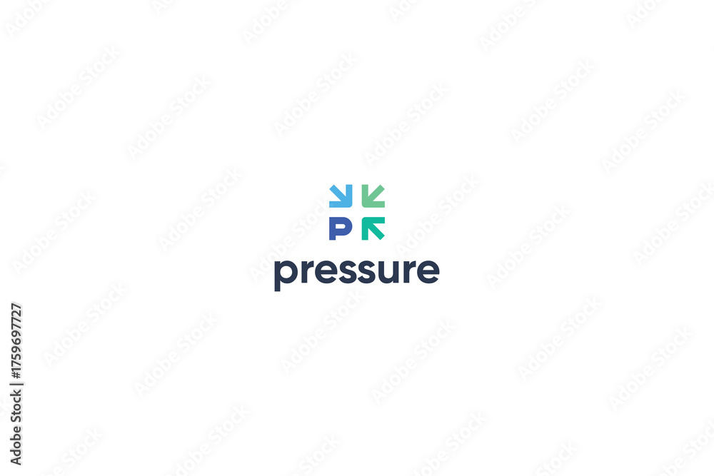 Fototapeta premium Letter P pinpoint modern technological pressure logo