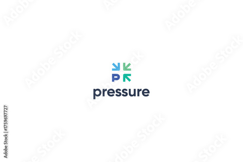 Letter P pinpoint modern technological pressure logo