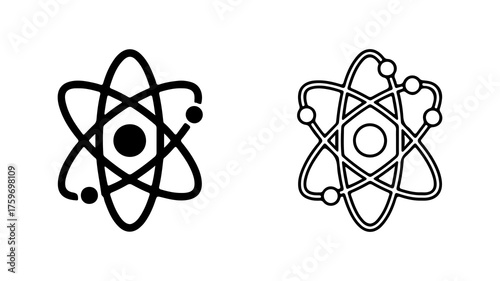 Atom structure icons with transparent background