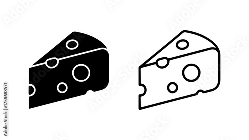 Cheese slice icon with transparent background