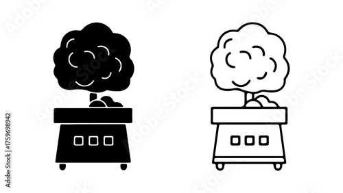 Cotton candy machine with transparent background