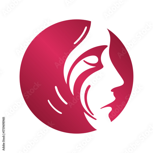 Girl Face Silhouette, Minimalist Face Design