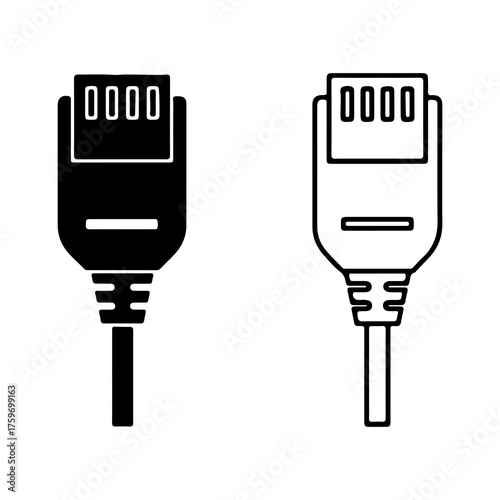 Ethernet cable connectors with transparent background