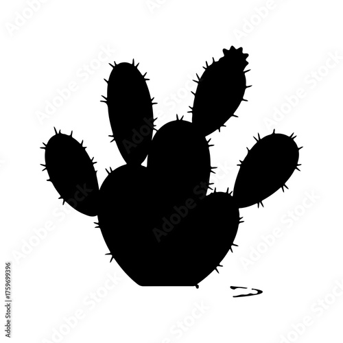 Prickly pear cactus with transparent background