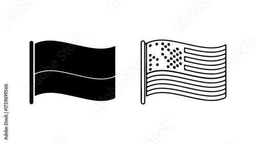 Waving flags with transparent background