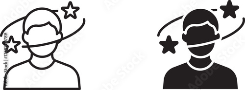 Dizziness icon set, vector illustration . 