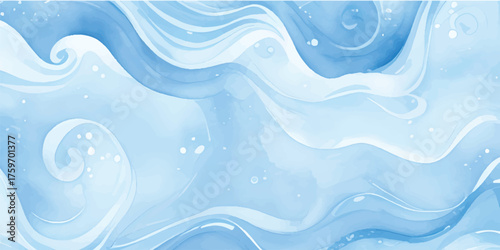 Abstract blue background illustration with flowing lines and wave patterns