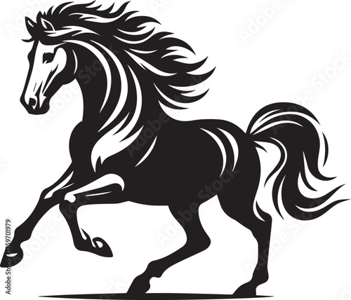 Black Horse Silhouette Vector Illustration