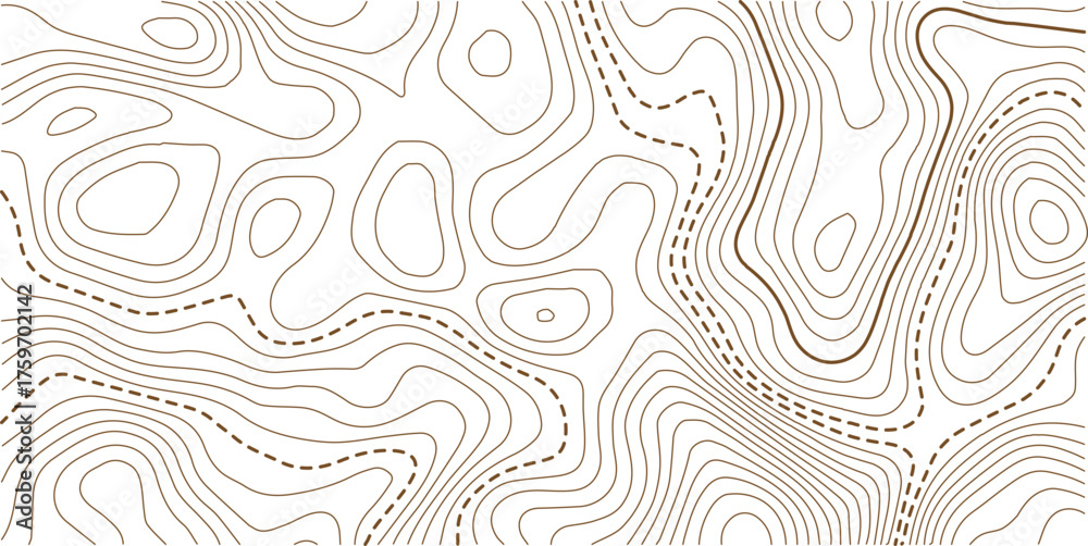 Fototapeta premium Abstract topo contour map on white background, Topographic map Topographic contour lines map seamless pattern.Geographic mountain relief. Abstract lines background. Contour maps.