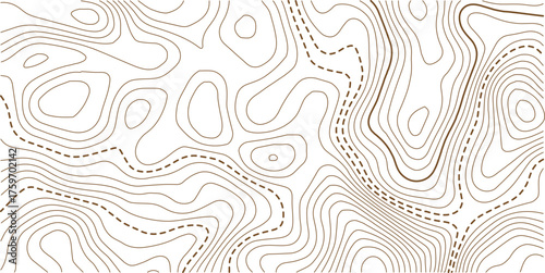 Abstract topo contour map on white background, Topographic map Topographic contour lines map seamless pattern.Geographic mountain relief. Abstract lines background. Contour maps.