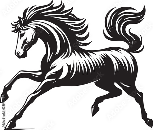 Black Horse Silhouette Vector Illustration
