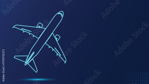 Outline Airplane Icon for Travel Logistics Air Transportation
