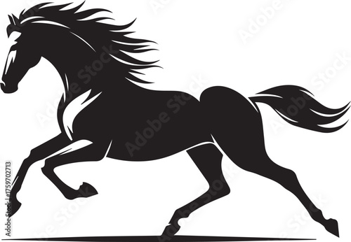 Black Horse Silhouette Vector Illustration
