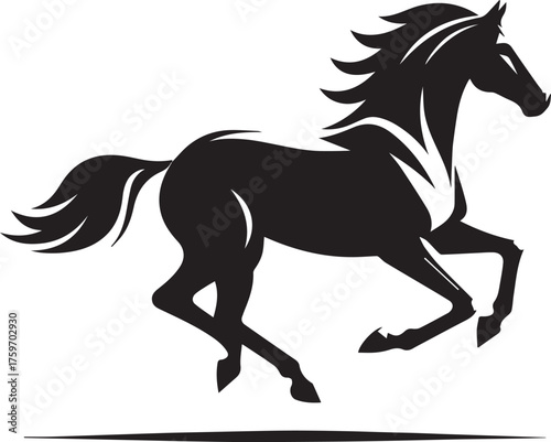 Black Horse Silhouette Vector Illustration