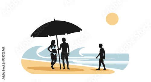 Enjoy sunny summer vacation time on the beach with family, creating happy memories together