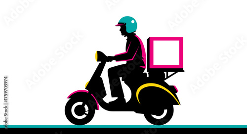 Fast food delivery service with scooter, delivering food orders quickly and reliably