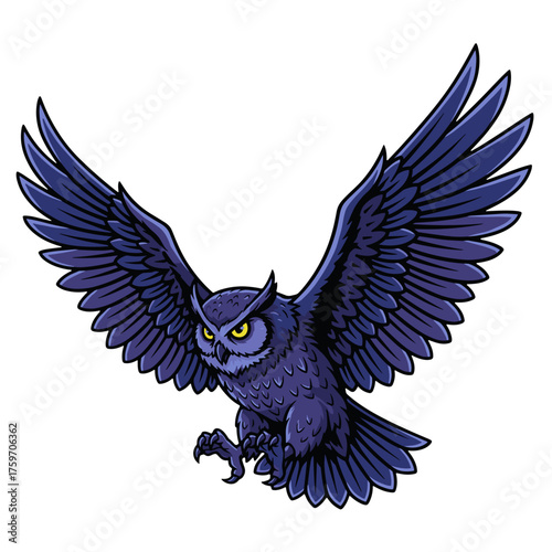 Detailed Black Owl