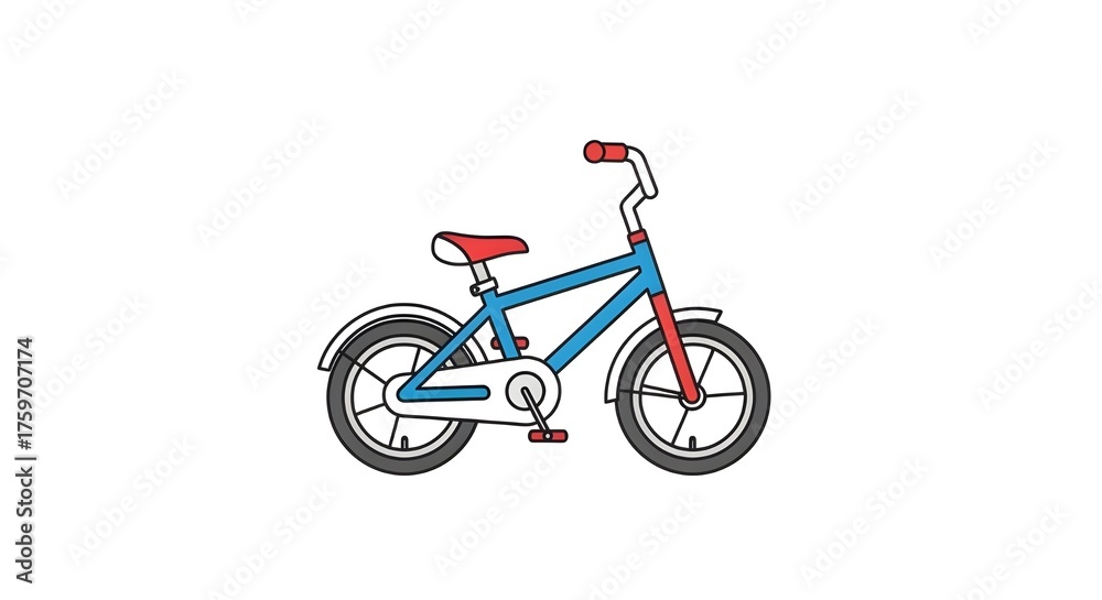 Naklejka premium red bicycle isolated on white