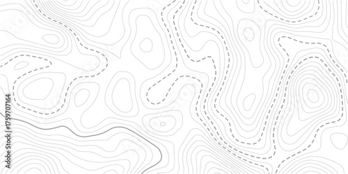 Abstract topo contour map on white background, Topographic map Topographic contour lines map seamless pattern.Modern design with White background with topographic wavy pattern design.