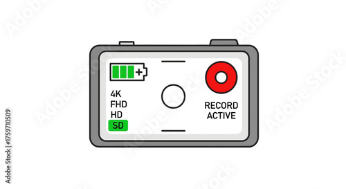 camera recording active showing 4k resolution displaying full battery sd card great for capturing memories travel vlogs outdoor adventures