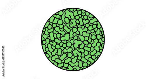 cell structure detailed microscopic view of cellular arrangement within a green circle revealing biological processes study material for science education