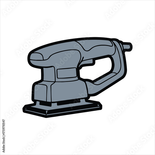 Electric Sander Power Tool Equipment Garage Design Vector Illustration

