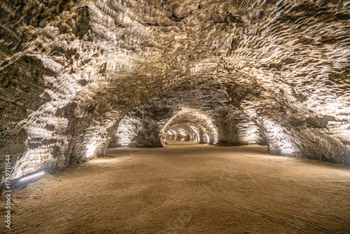 The scenic views of the Çankırı Salt Cave which is Turkey's largest rock salt reserve and has been used since ancient times, even by the Hittites.