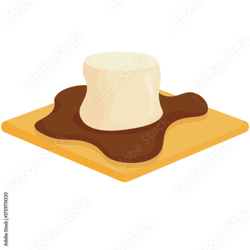 S'mores and Campfire Snacks and Treats Vector Icon Set