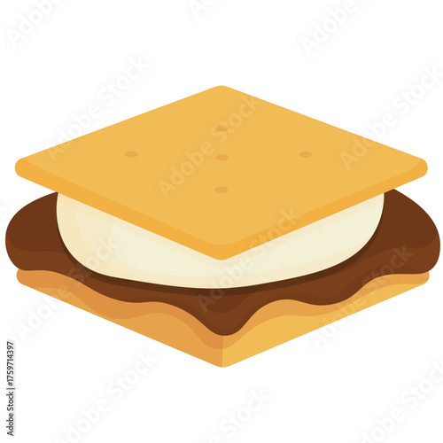 S'mores and Campfire Snacks and Treats Vector Icon Set