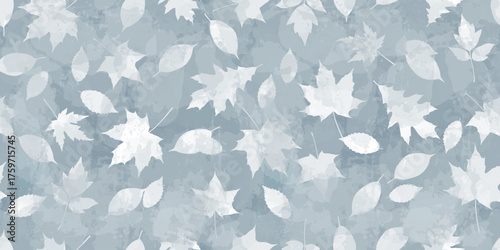 Watercolor leafs vector pattern. Fall leaves seamless print