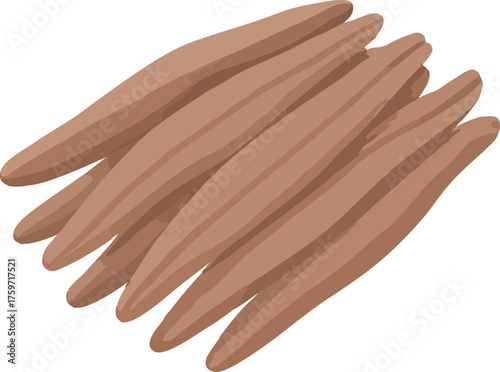 Brown abstract brush strokes on white background vector