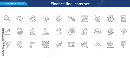 Money, Banking, and Crypto Line Icons Pack
