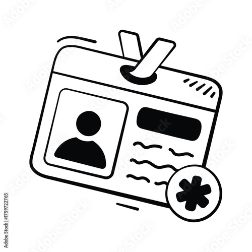 Take your hands on this amazing icon of medical id card, ready for premium use