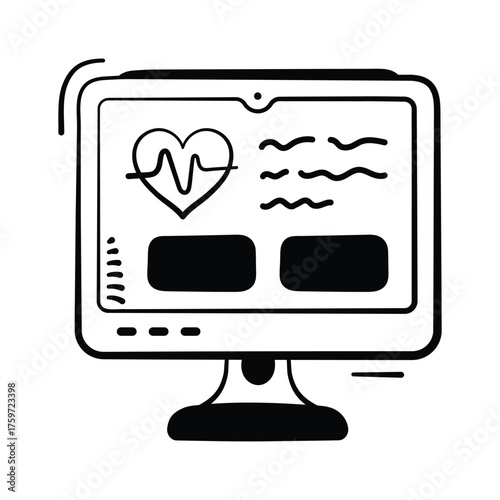 Get this amazing icon of health monitor in modern design style