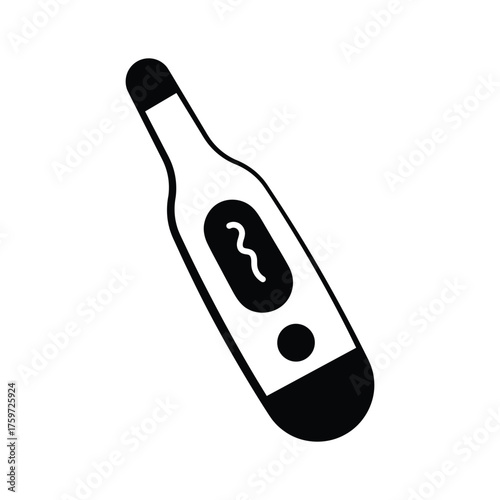 Medical thermometer measuring body temperature hand drawn icon design
