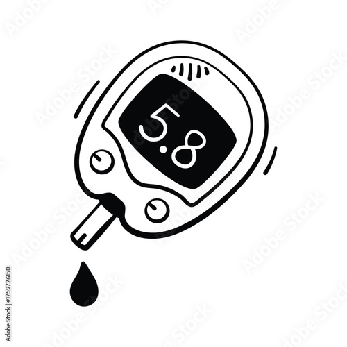 An amazing glyph icon of portable glucometer in trendy design style