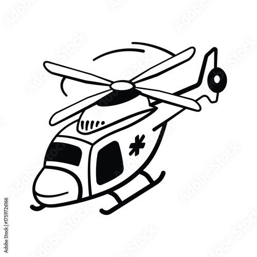 Emergency medical helicopter used for fast patient transport and rescue operations.