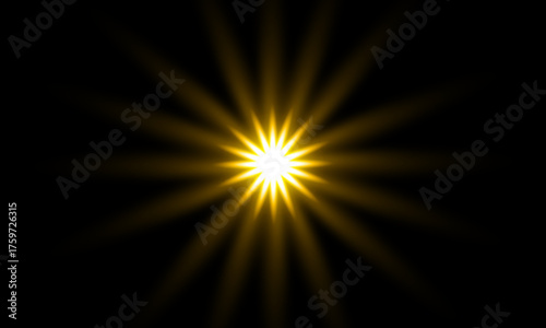 Glow special light effect, flare, star and spark Isolated. Golden Vector light. Eps10