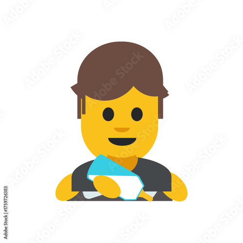 Tired man spilling milk cartoon emoji